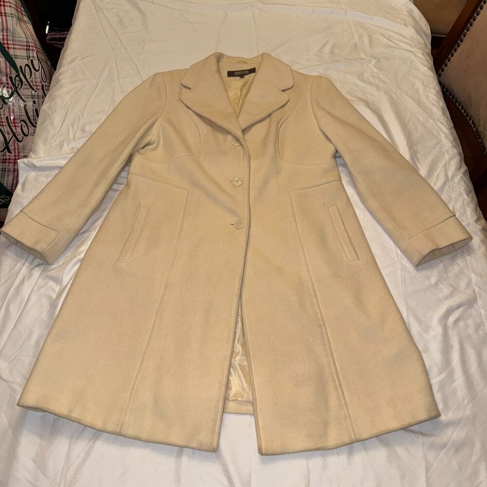 Kenneth Cole Winter Coat Size 16 80%Wool/20% Nylon Ivory Winter White